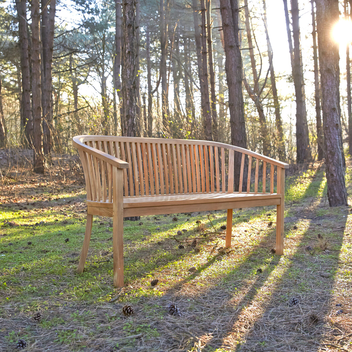 Banc de jardin en Teck brut massif 166cm SUMMER, Chaises / Fauteuils /  Bancs extérieurs