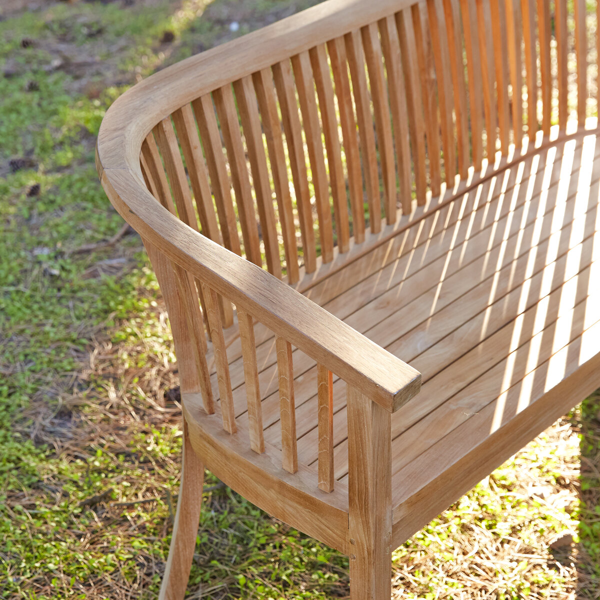 Banc de jardin en teck et tissu - Assise 3 places extérieur - Tikamoon