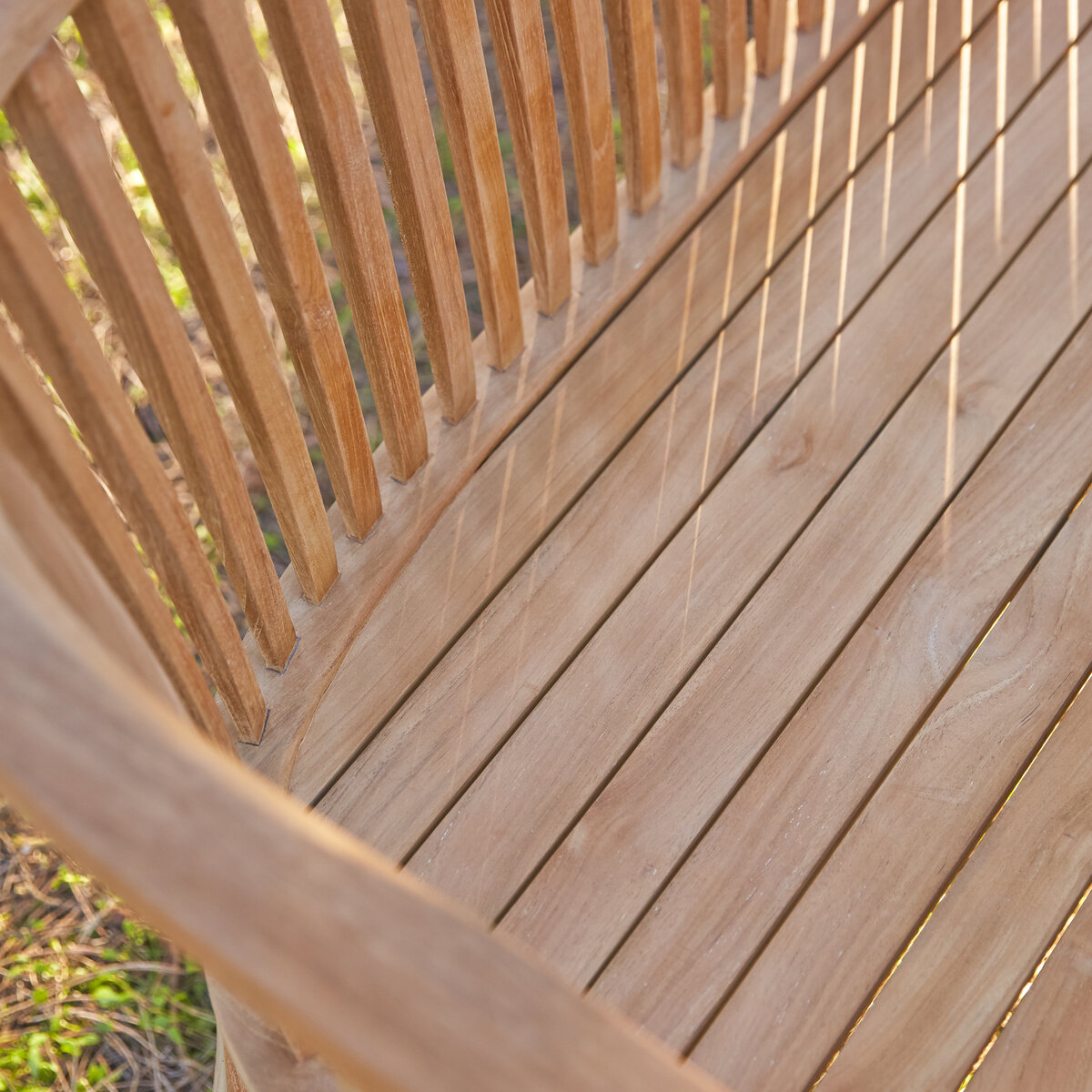 Banc Dossier Sculpté Teck - Déco du Jardin à Reims