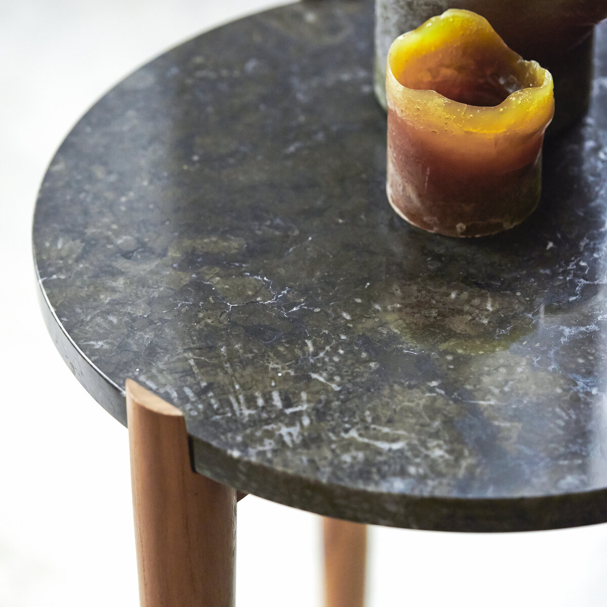 Teak and black marble bedside table Bedroom Nestor bedside table at