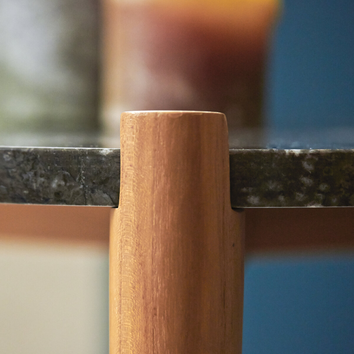 Teak and black marble bedside table Bedroom Nestor bedside table at