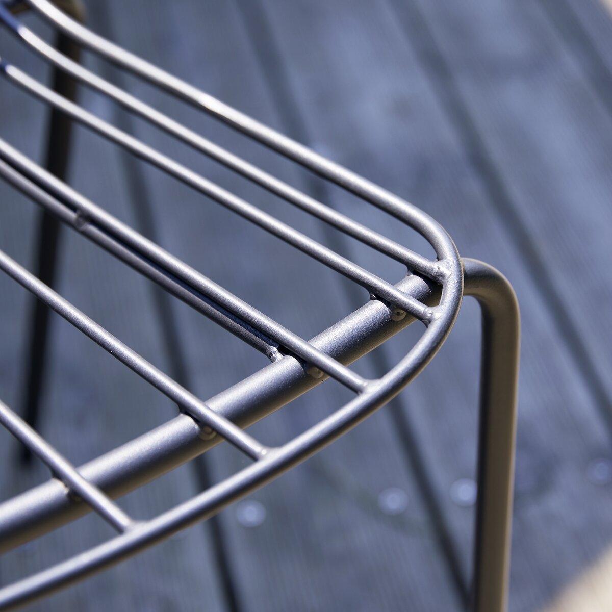 Dark grey metal outdoor chair Sale of grey garden seating at Tikamoon