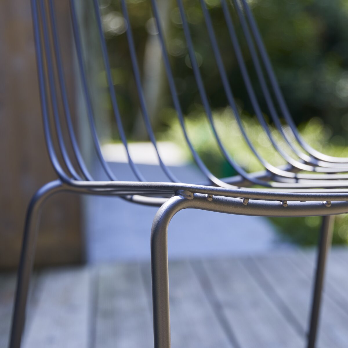 Dark grey metal outdoor chair Sale of grey garden seating at Tikamoon