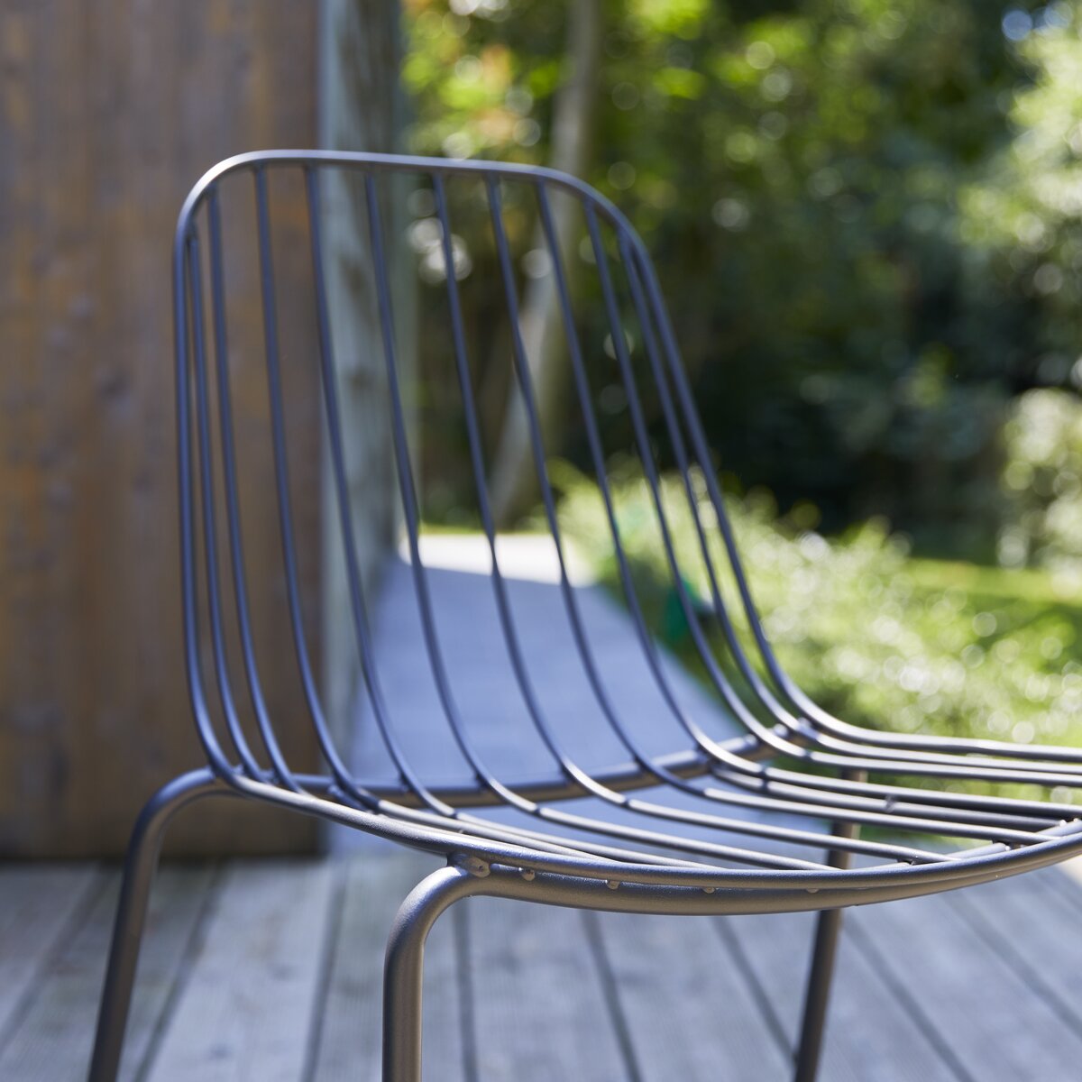 grey wire garden chair