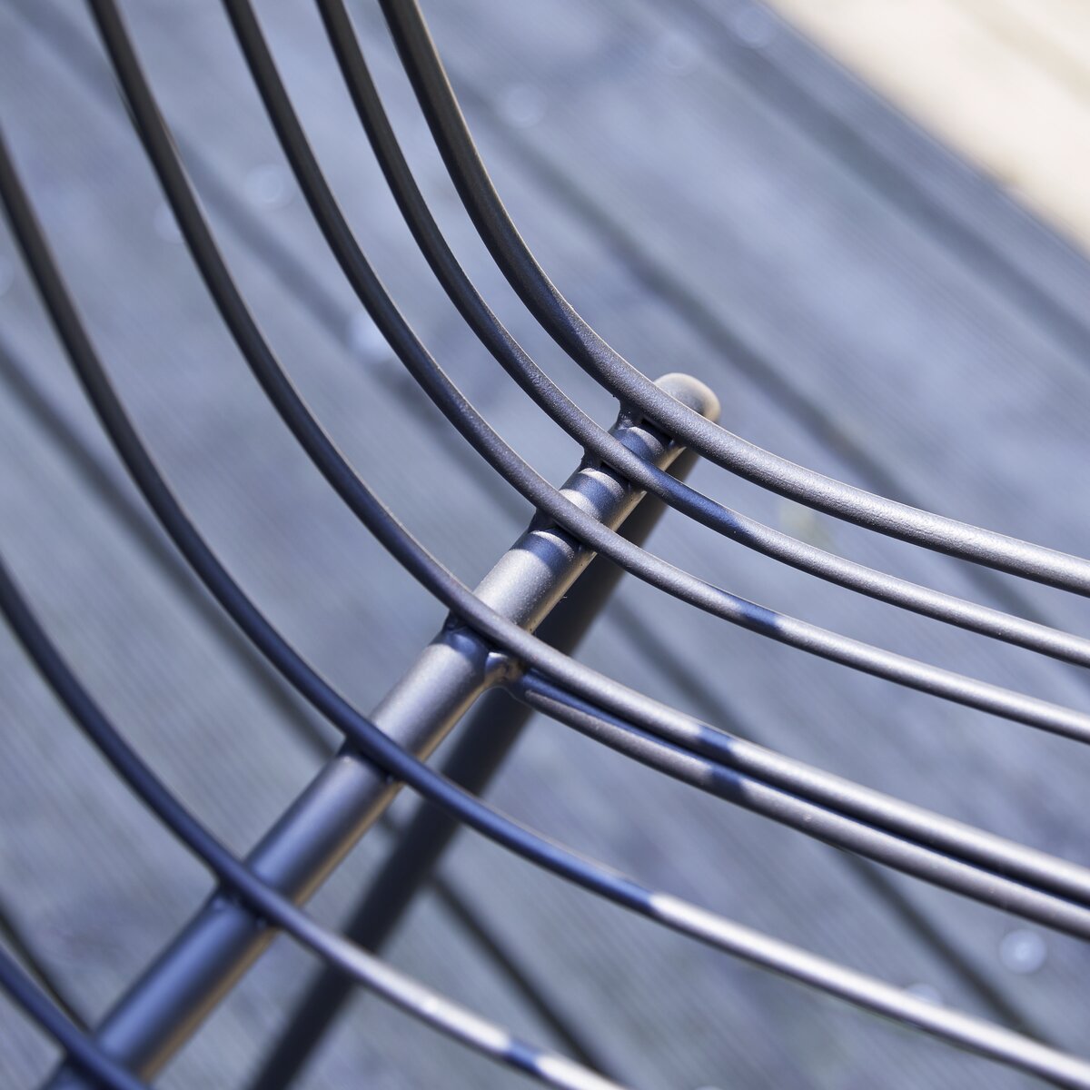 Dark grey metal outdoor chair Sale of grey garden seating at Tikamoon