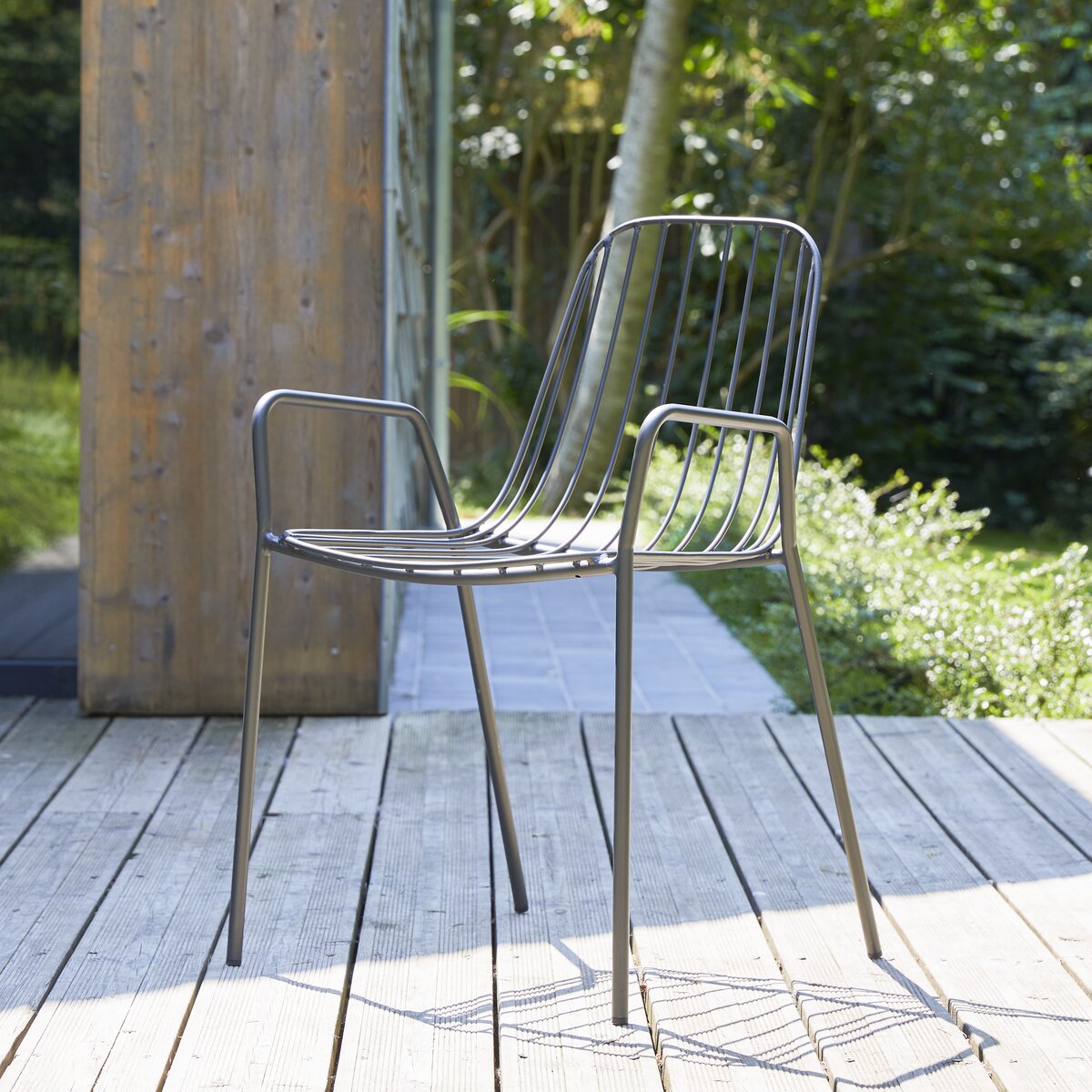 grey wire garden chair