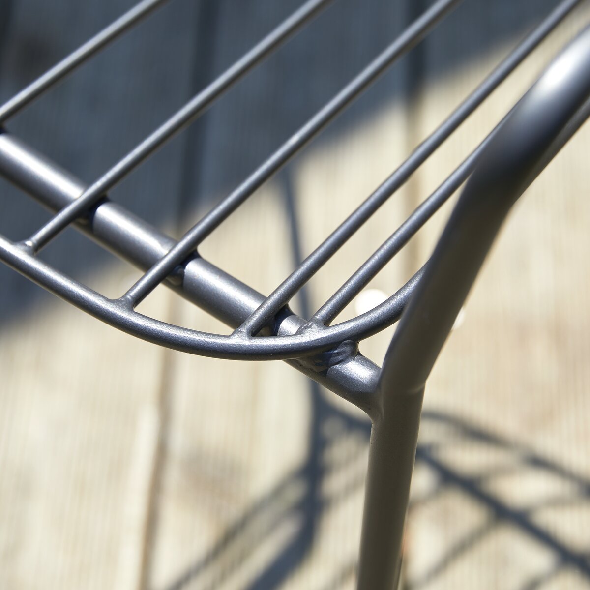 Dark grey metal outdoor armchair Sale of garden seating at Tikamoon