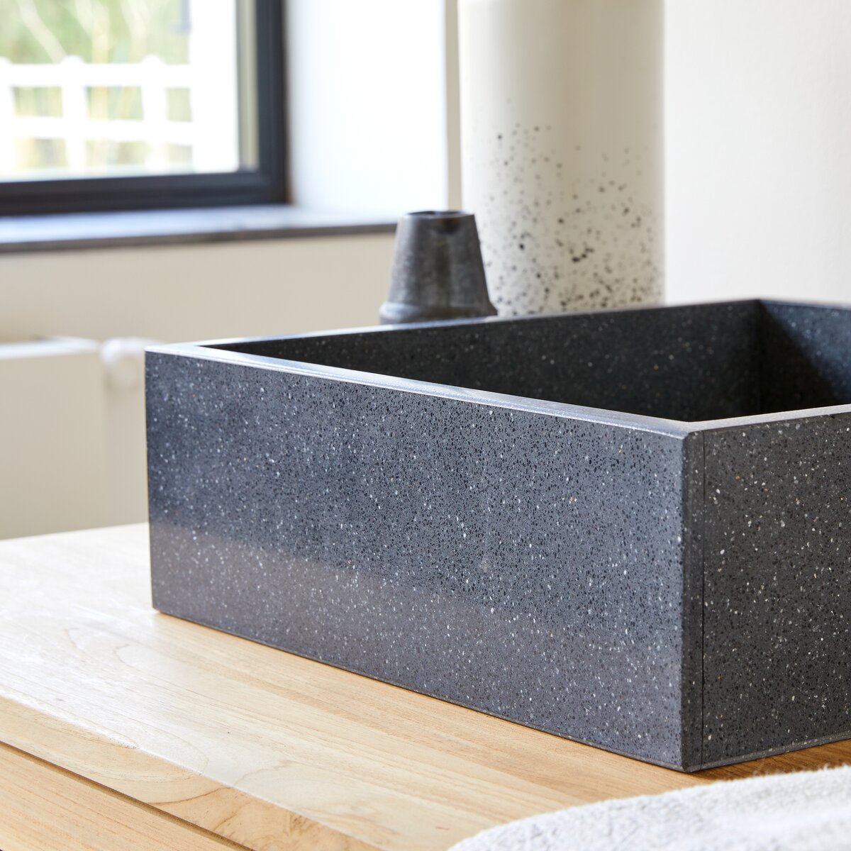 Ciro - Vasque carrée en terrazzo premium black Ciro - Vasque carrée en terrazzo premium black