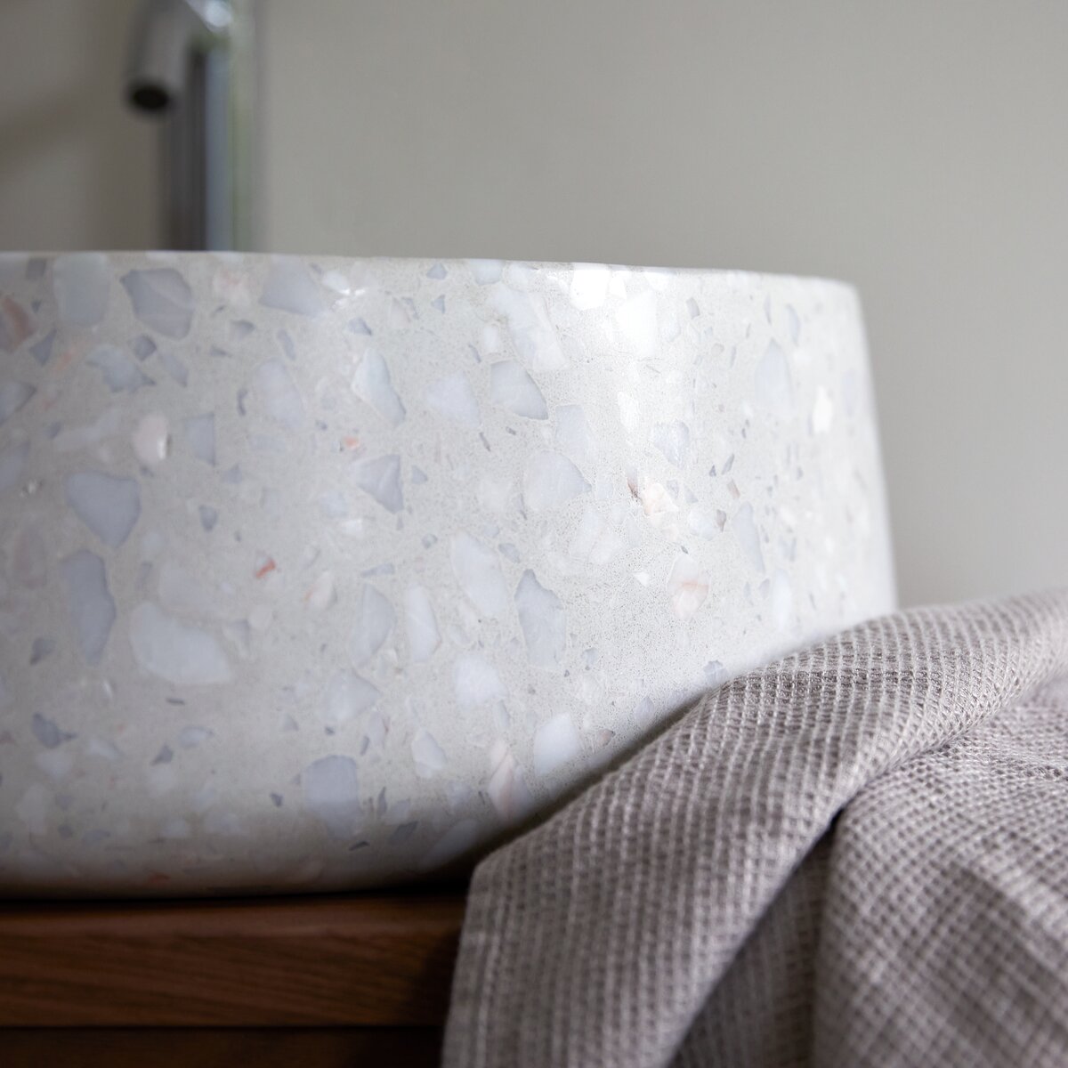 Milos - Vasque ronde en terrazzo premium moon Milos - Vasque ronde en terrazzo premium moon