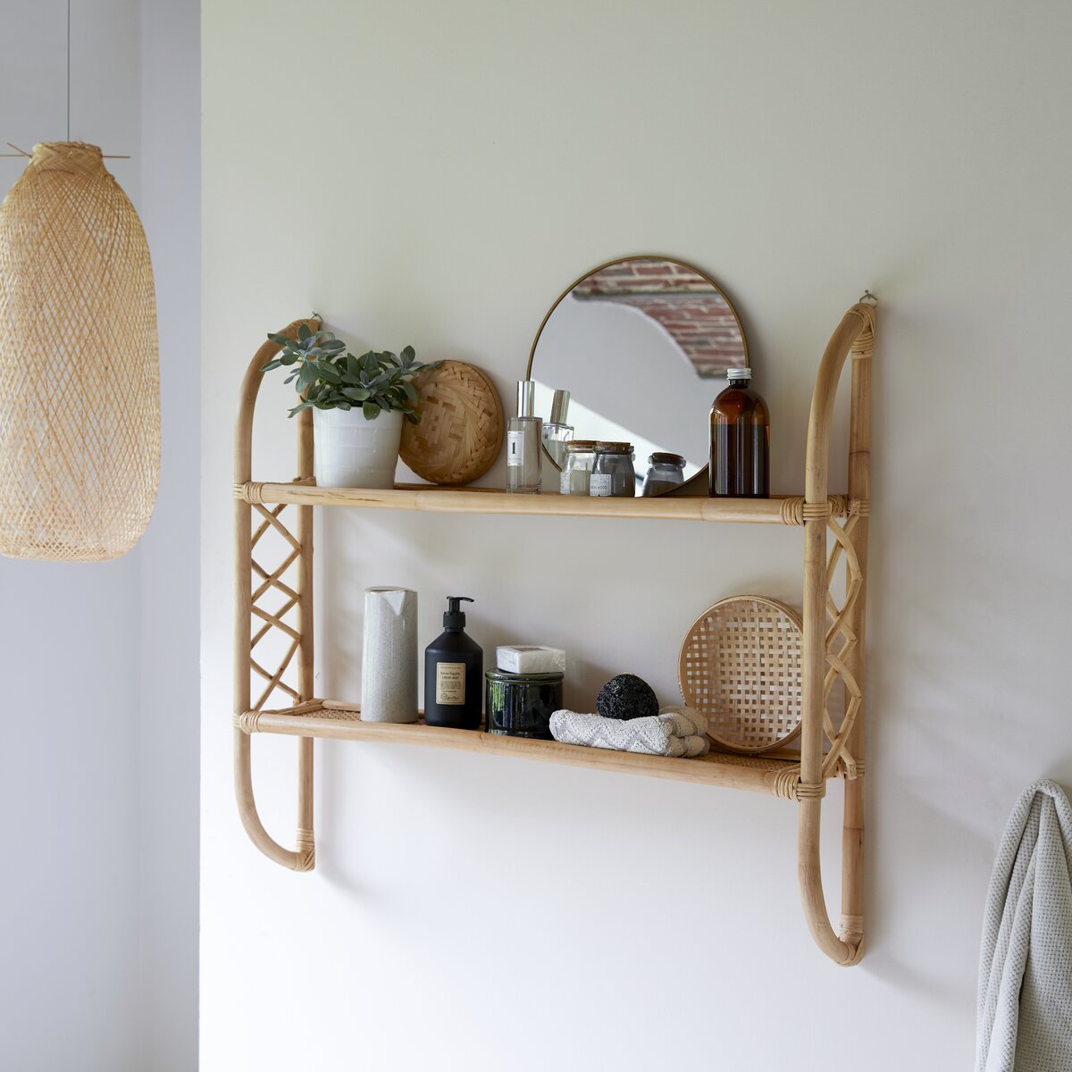 Marius - Wandregal für Bad aus Rattan Marius - Wandregal für Bad aus Rattan