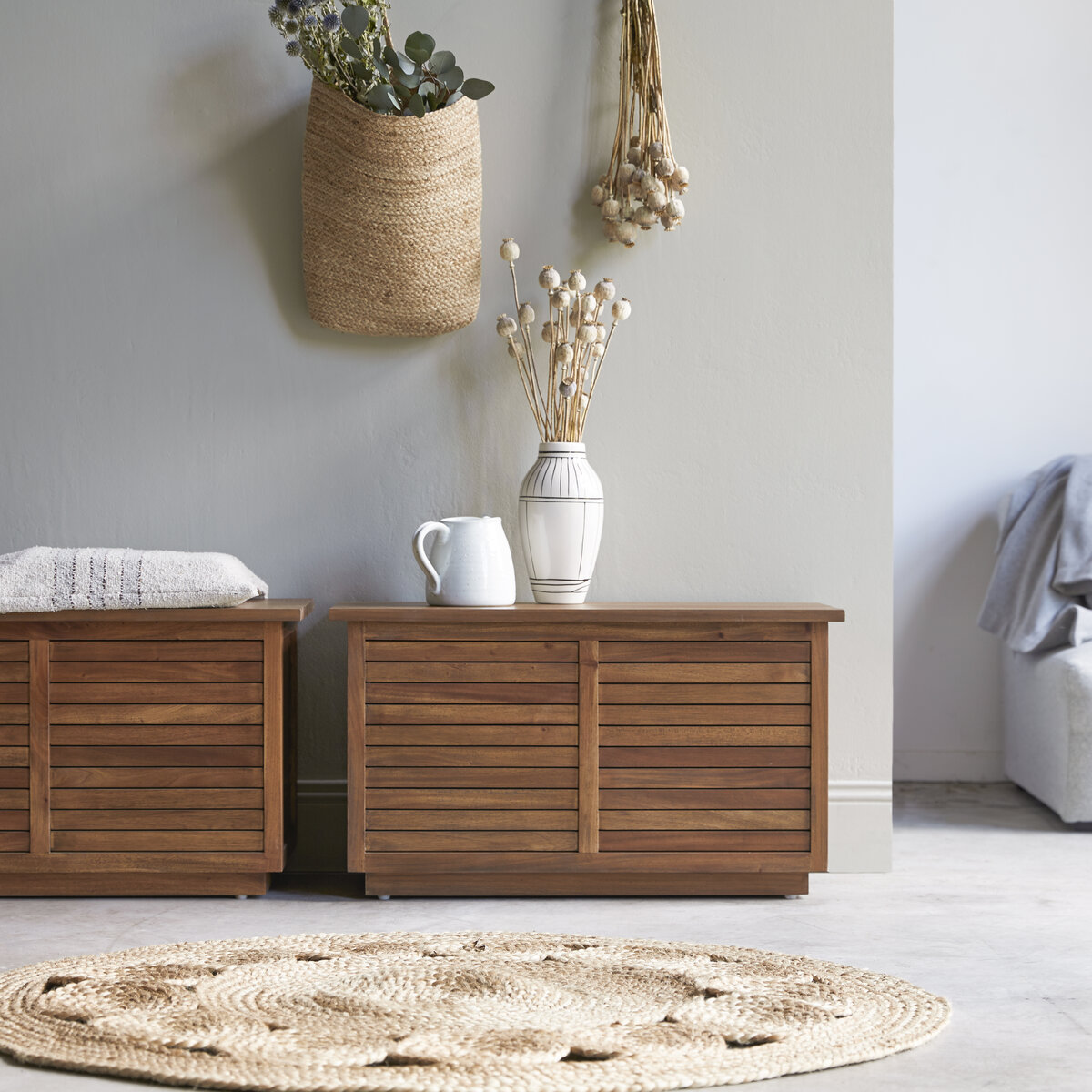 Baúl de acacia de 80 cm - Mueble de almacenaje para el dormitorio - Tikamoon