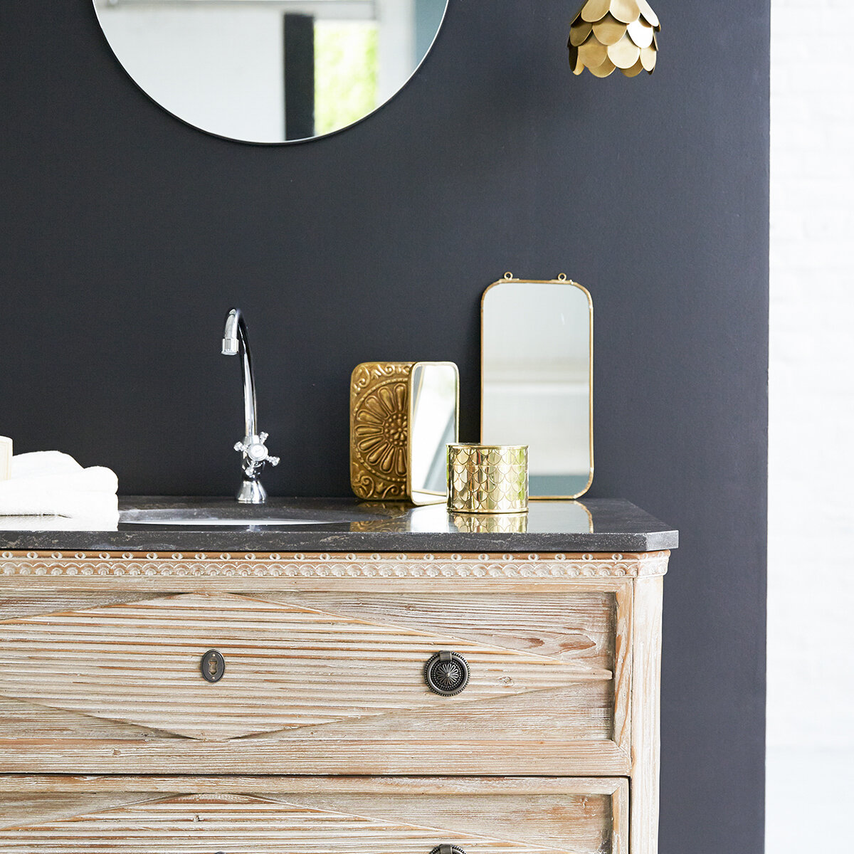 Emily - Pine and stone bathroom cabinet 100 cm Emily - Pine and stone bathroom cabinet 100 cm