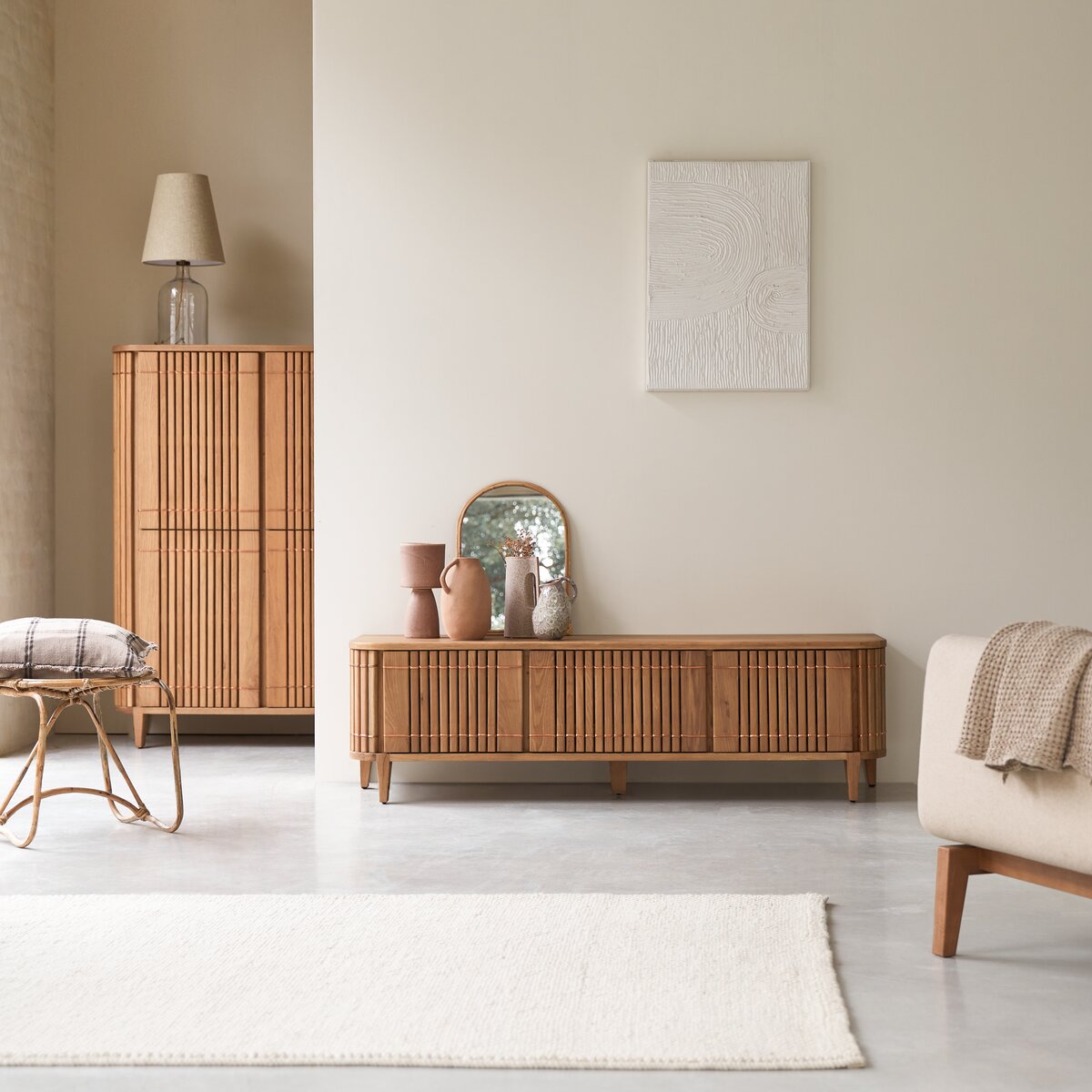 mueble para tv arona nogal de madera de color café 160 cm de largo