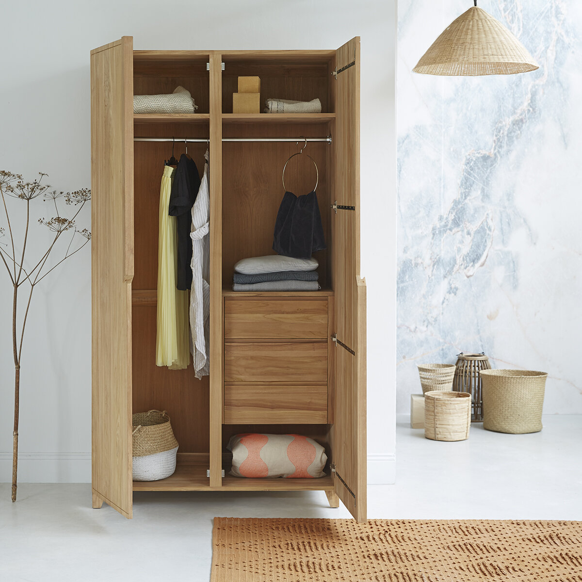 Armoire enfant en teck 210 cm - Meubles de rangement de chambre