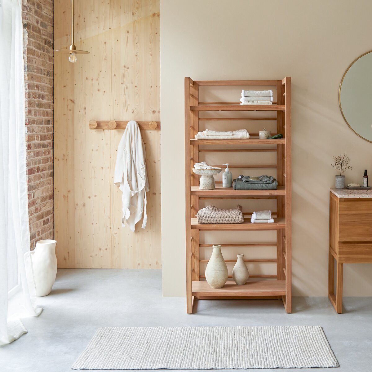 Bathroom towel deals shelving unit