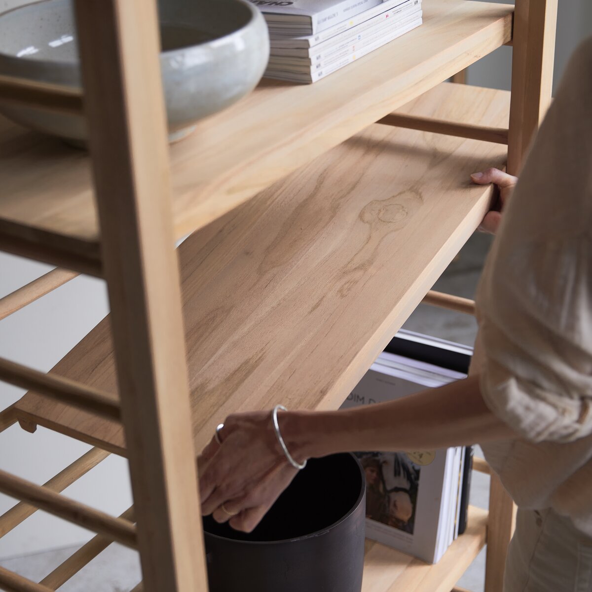 Librería infantil de teca de 180 cm - Almacenamiento para el dormitorio -  Tikamoon