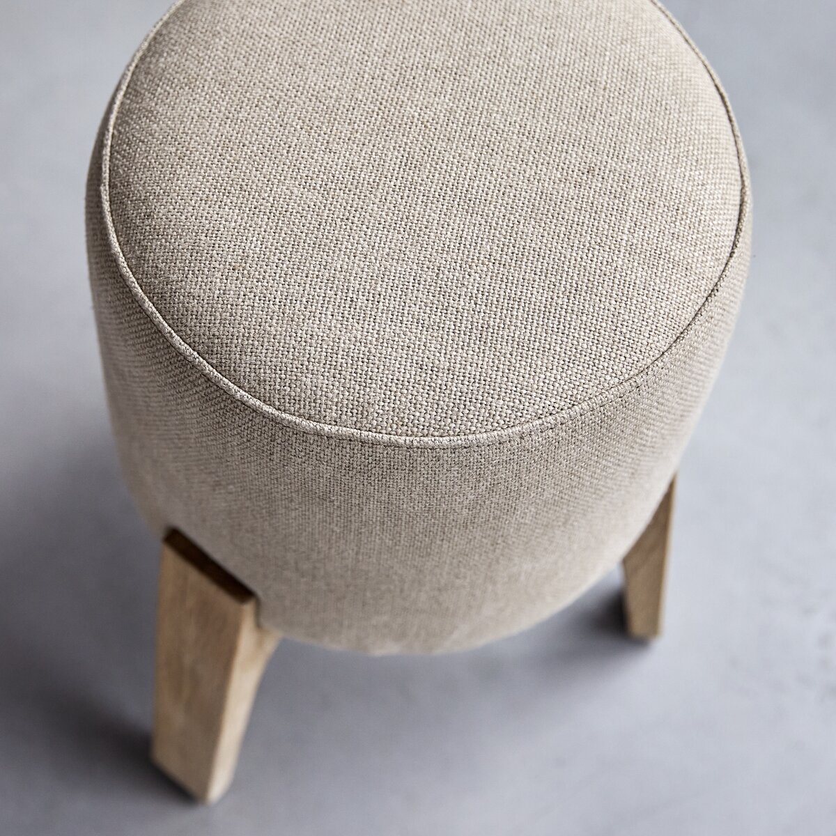 Drum - Pouf linen en chêne massif Drum - Pouf linen en chêne massif
