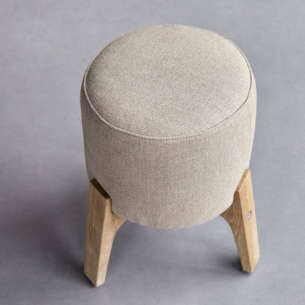 Drum - Pouf linen en chêne massif Drum - Pouf linen en chêne massif