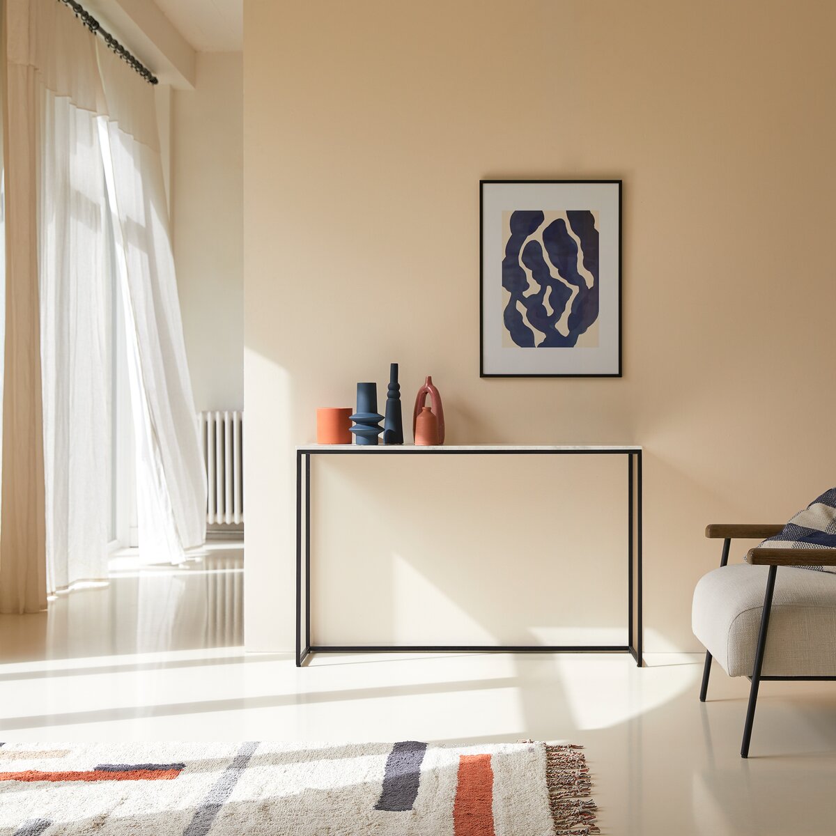 Jana - Konsole aus Metall und Marmor Jana - Konsole aus Metall und Marmor