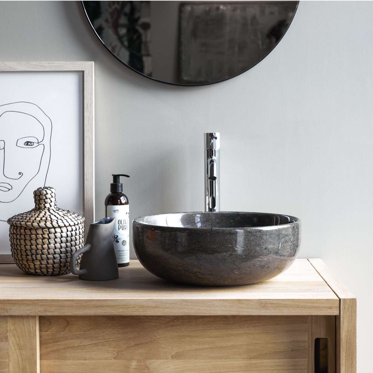 Pia - Waschbecken aus Marmor dark grey Pia - Waschbecken aus Marmor dark grey