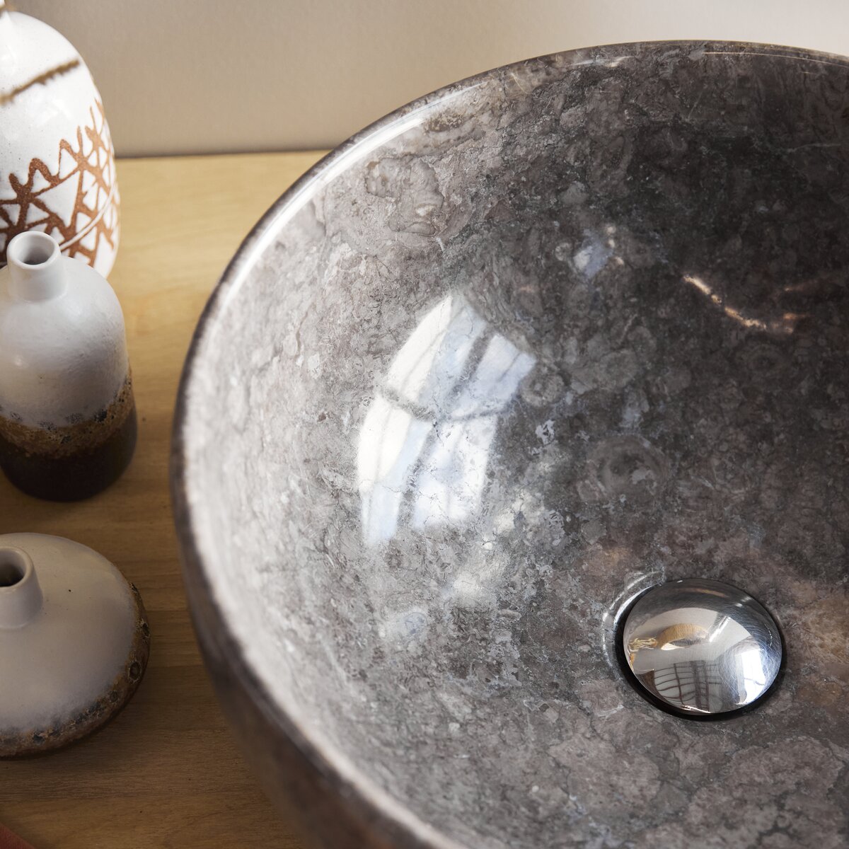 Light grey marble washbasin 40 cm Bathroom accessories Tikamoon