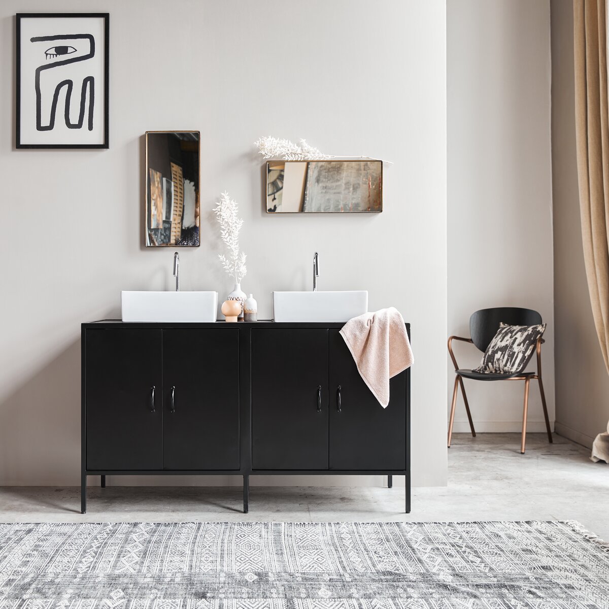 Arsène - Mobile da bagno in mango massello e metallo 140 cm Arsène - Mobile da bagno in mango massello e metallo 140 cm