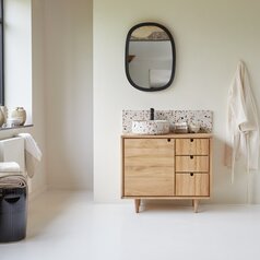 Serena - Mueble bajo lavabo de roble macizo 80 cm - Tikamoon