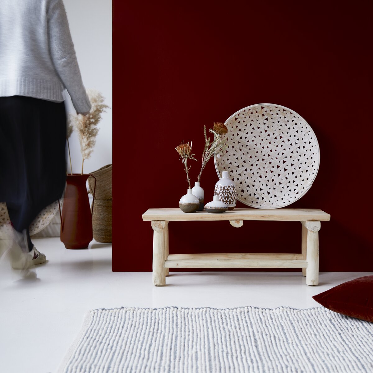 Kilim - Deko-Bank aus massivem Teakholz Kilim - Deko-Bank aus massivem Teakholz