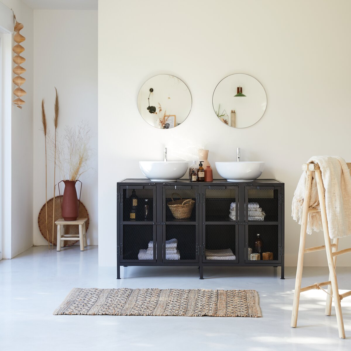 Romy - Mango wood and metal vanity unit 140 cm Romy - Mango wood and metal vanity unit 140 cm