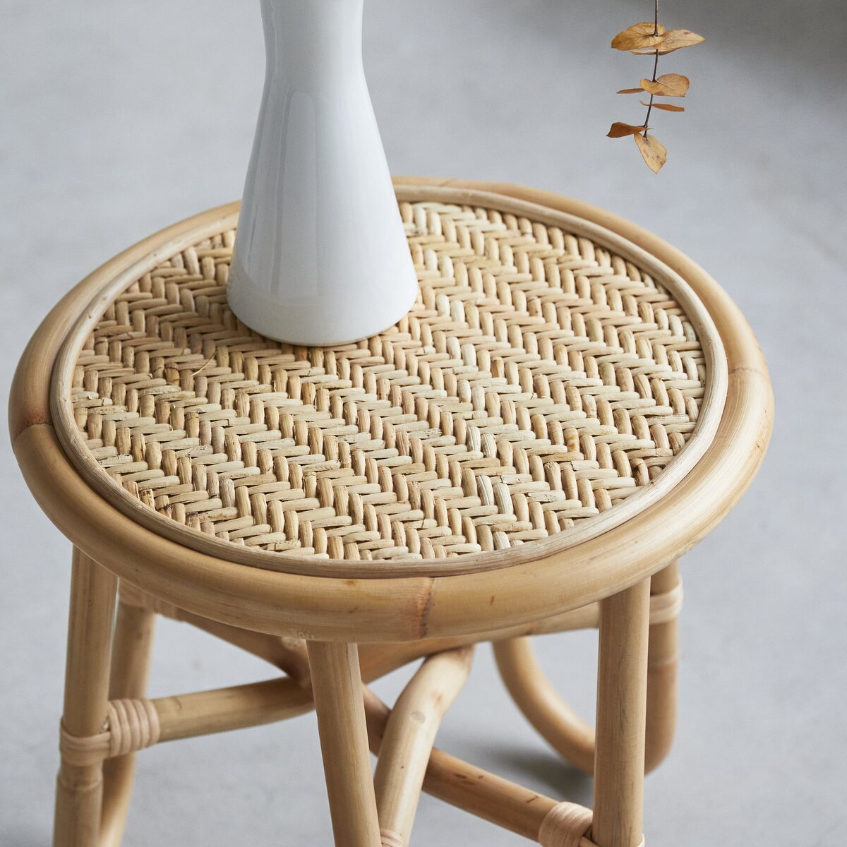 Vassoio da letto in rattan, comodino Boho, comodino in rattan