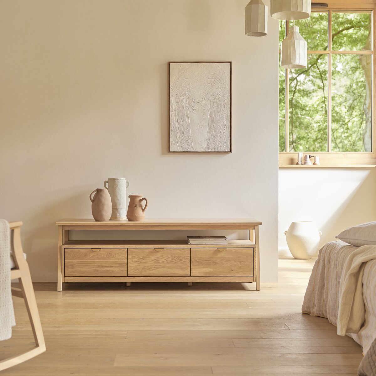 Pola - Mueble de TV de roble macizo 150 cm Pola - Mueble de TV de roble macizo 150 cm