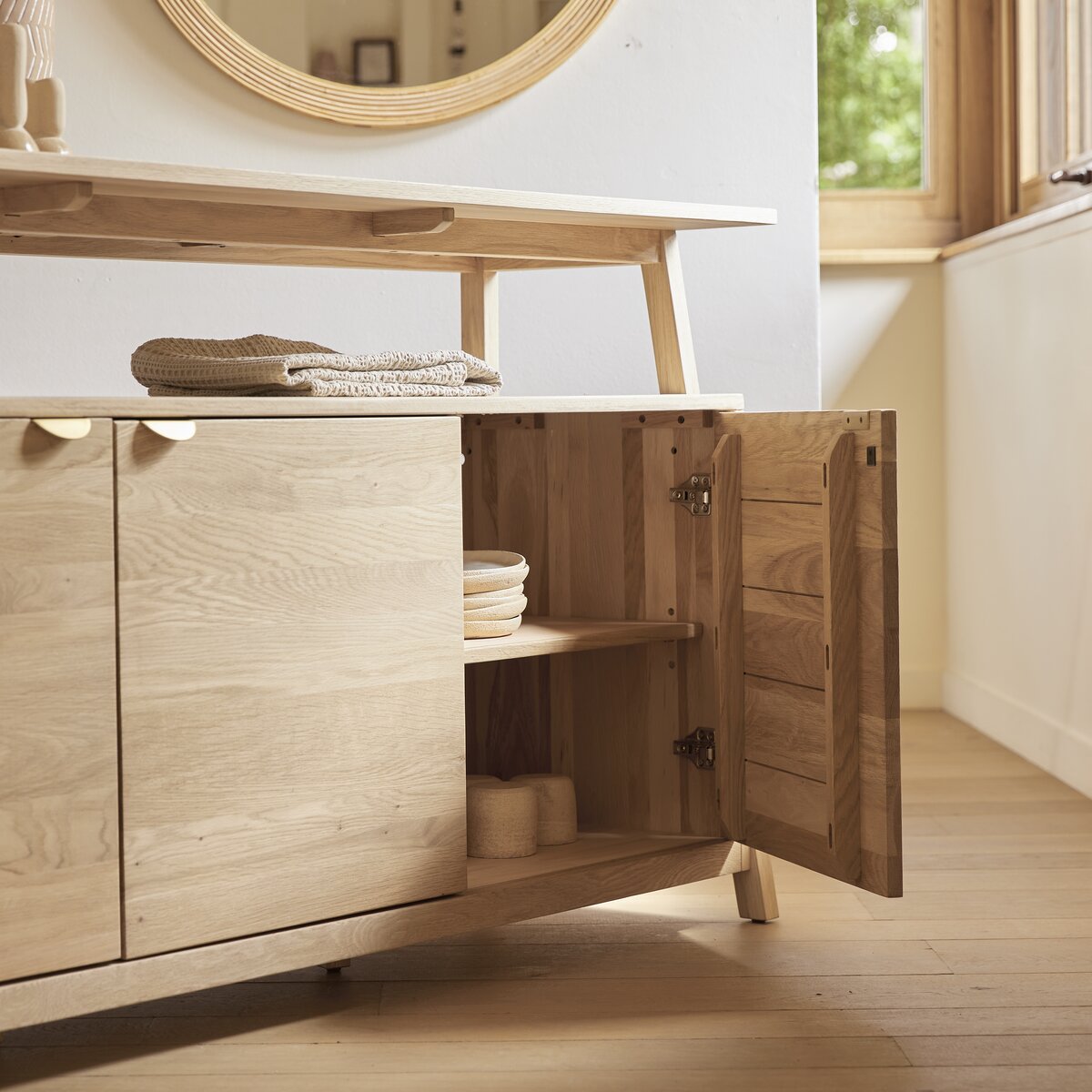 Solid oak sideboard deals next