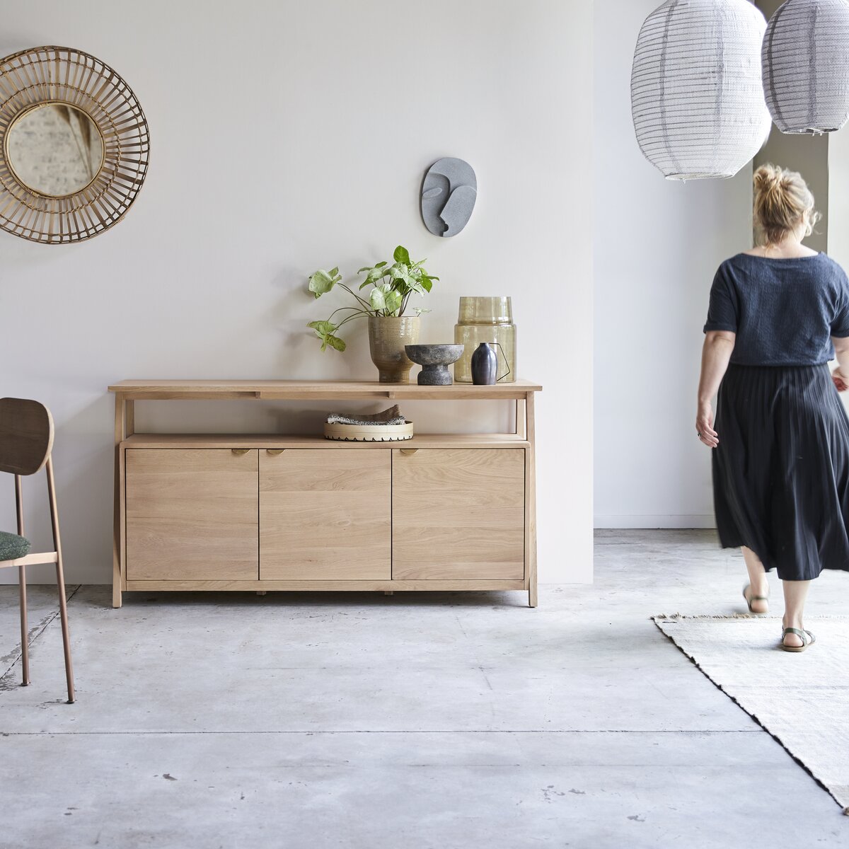 Pola - Buffet aus massivem Eichenholz 165 cm Pola - Buffet aus massivem Eichenholz 165 cm