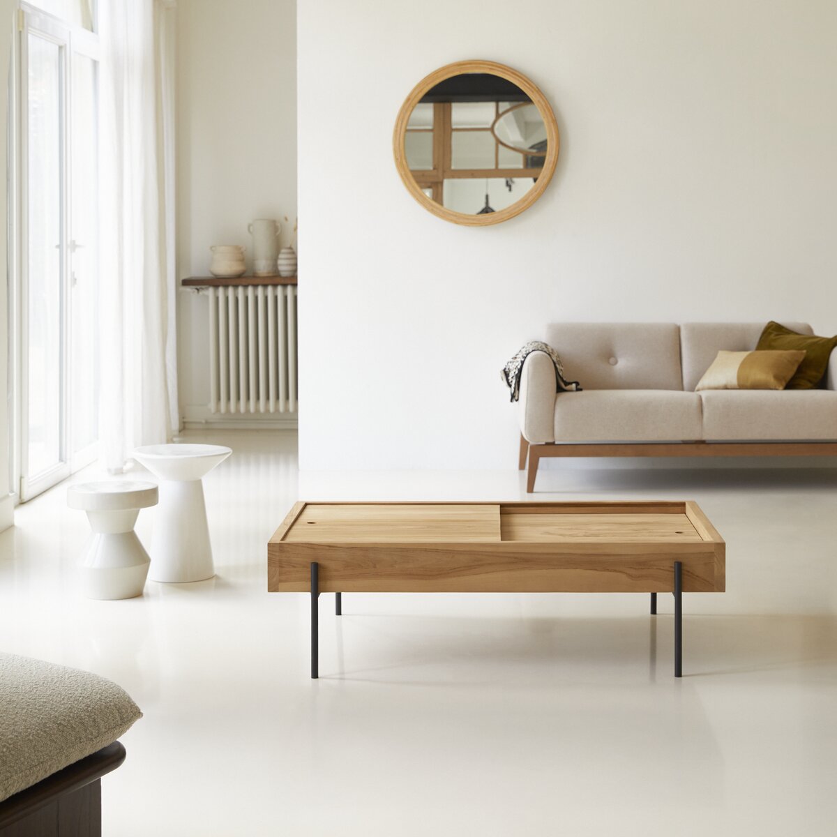 Honorine - Table basse rangement en teck massif Honorine - Table basse rangement en teck massif