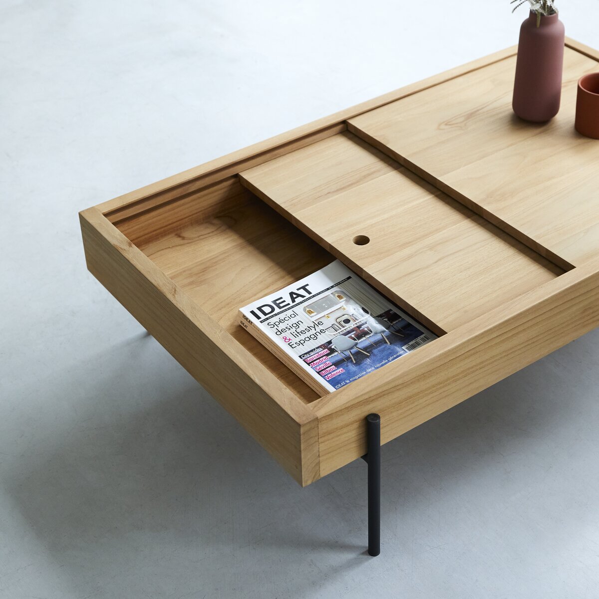 Honorine - Table basse rangement en teck massif Honorine - Table basse rangement en teck massif