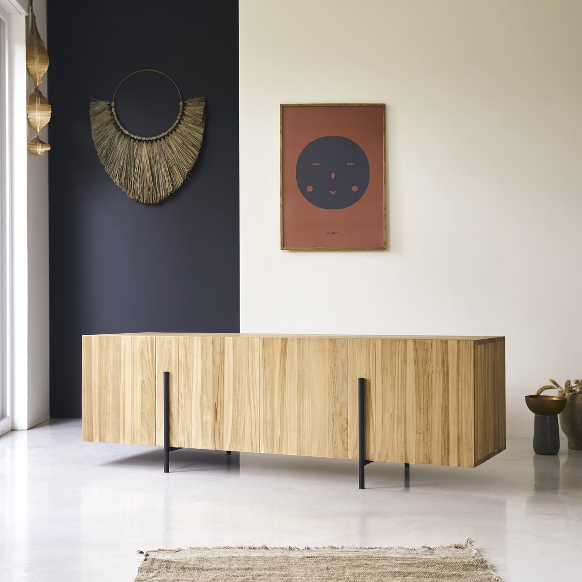 Honorine - Buffet bas en teck massif 165 cm Honorine - Buffet bas en teck massif 165 cm