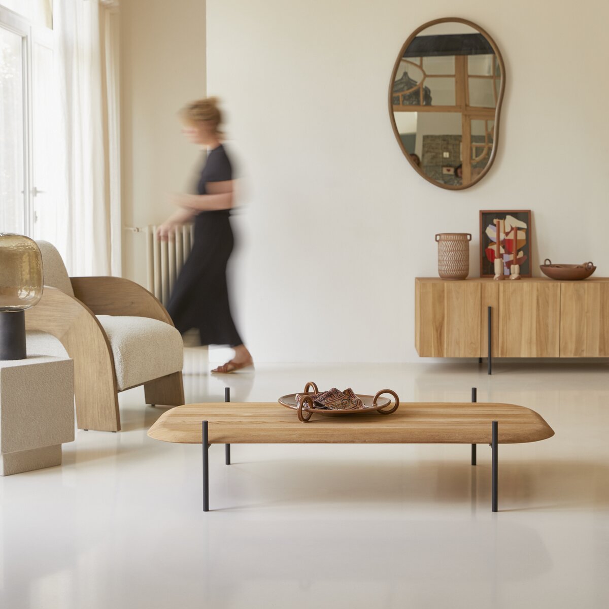 Honorine - Solid teak rectangular Coffee Table