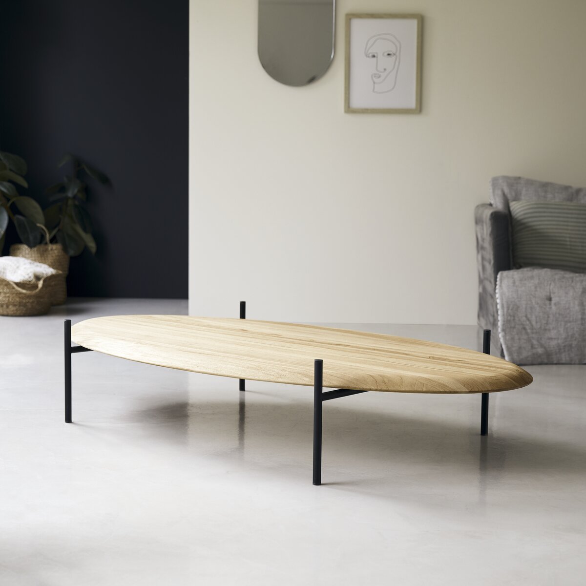 Honorine - Table basse ovale en teck massif Honorine - Table basse ovale en teck massif