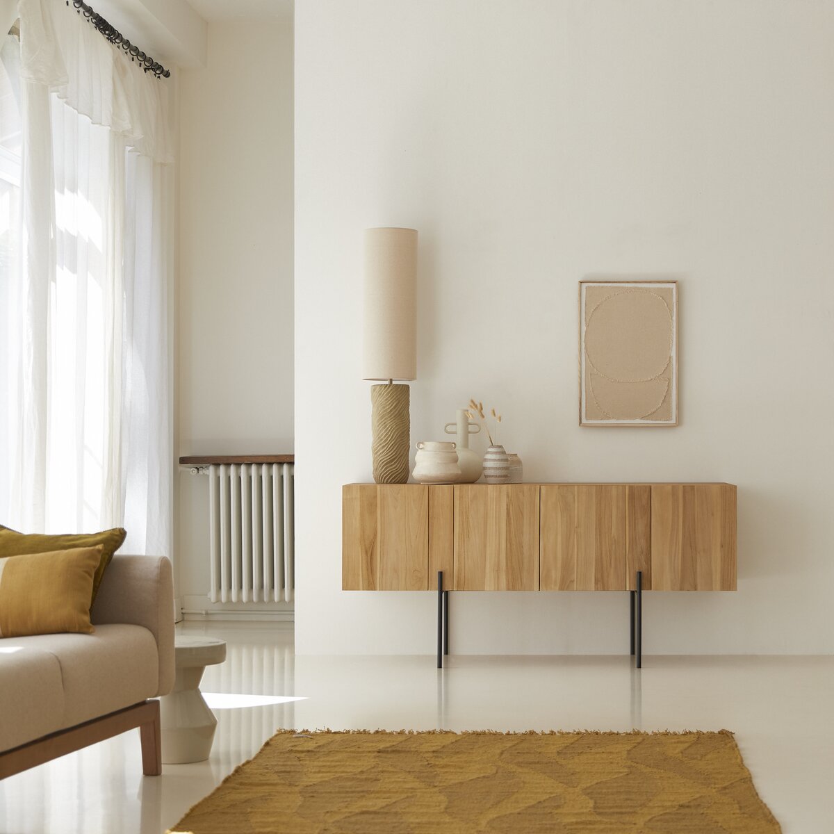 Honorine - Buffet haut en teck massif 165 cm Honorine - Buffet haut en teck massif 165 cm
