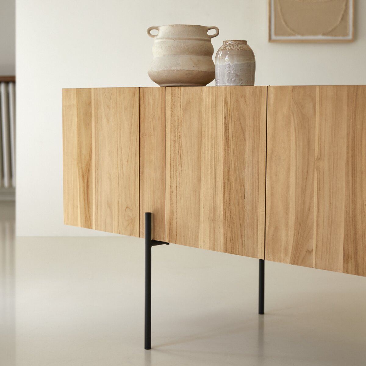 Honorine - Buffet haut en teck massif 165 cm Honorine - Buffet haut en teck massif 165 cm