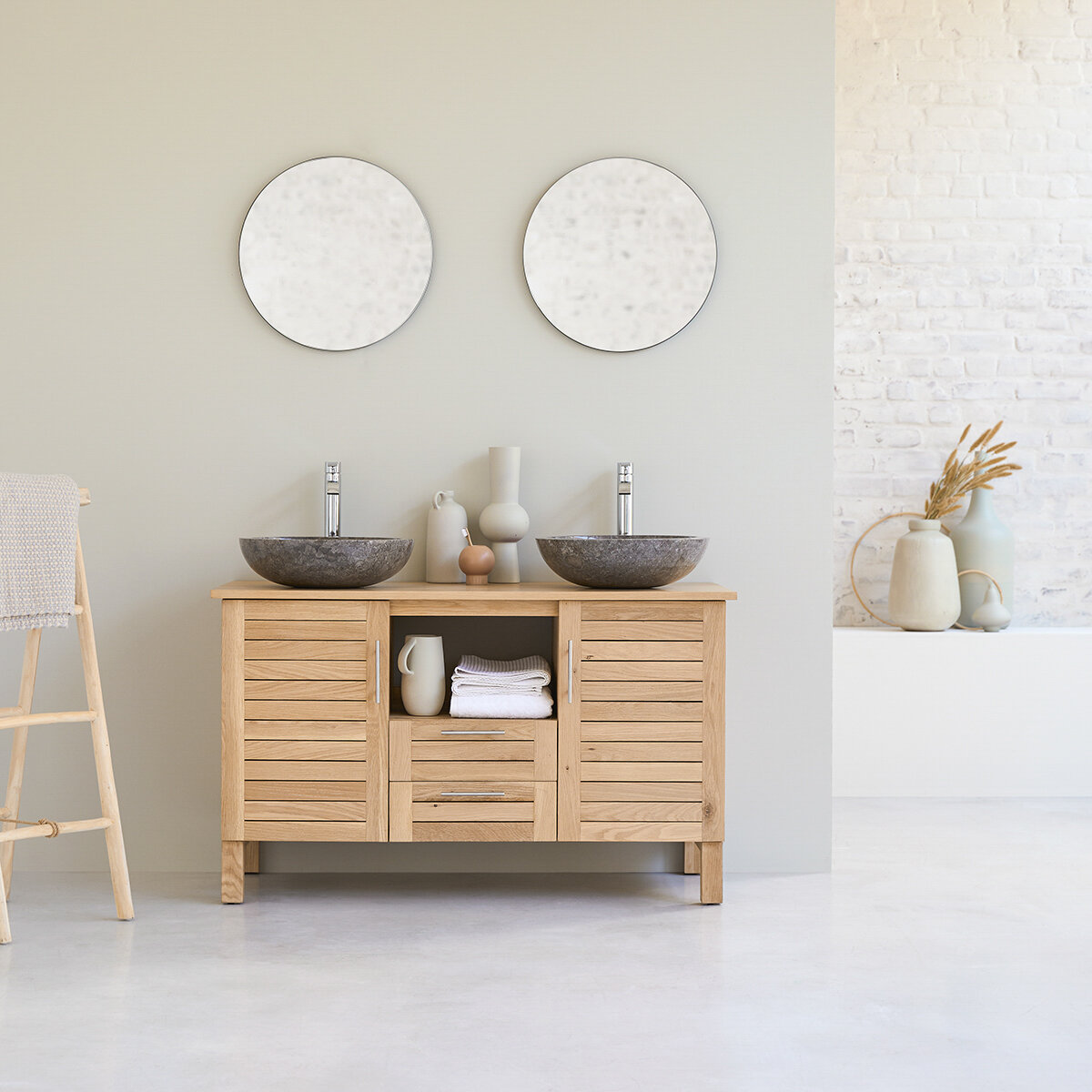 Soho - Solid oak vanity unit 125 cm