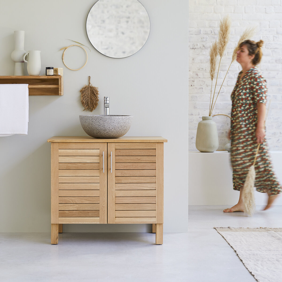 Soho - Mueble bajo lavabo en roble macizo 85 cm Soho - Mueble bajo lavabo en roble macizo 85 cm