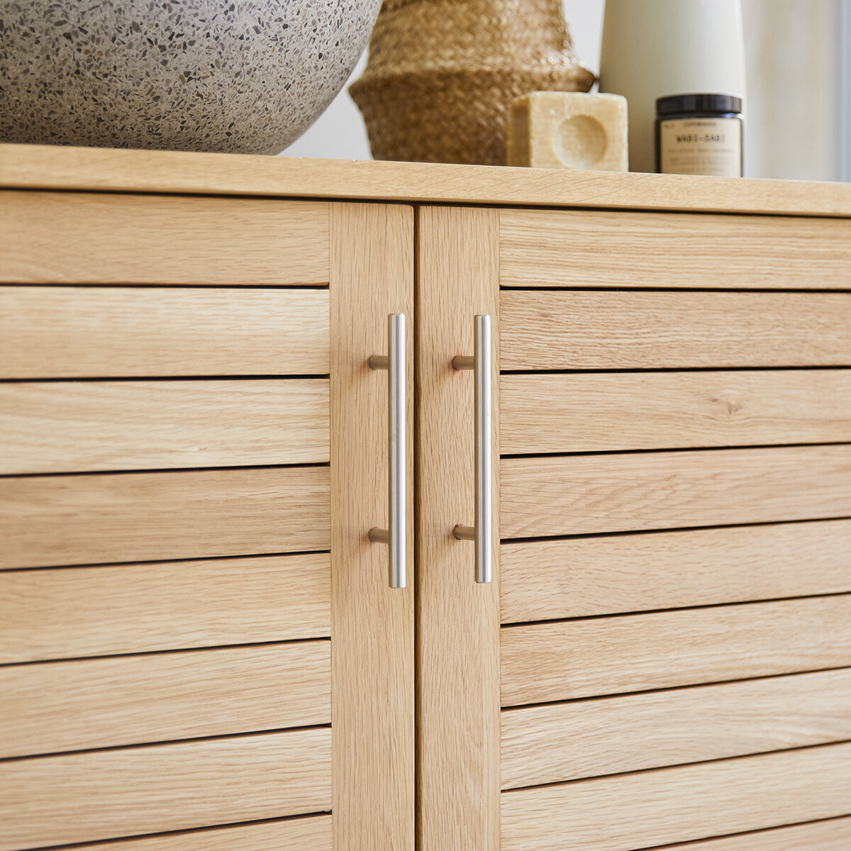 Oak vanity unit 85 cm - Bathroom units - Tikamoon