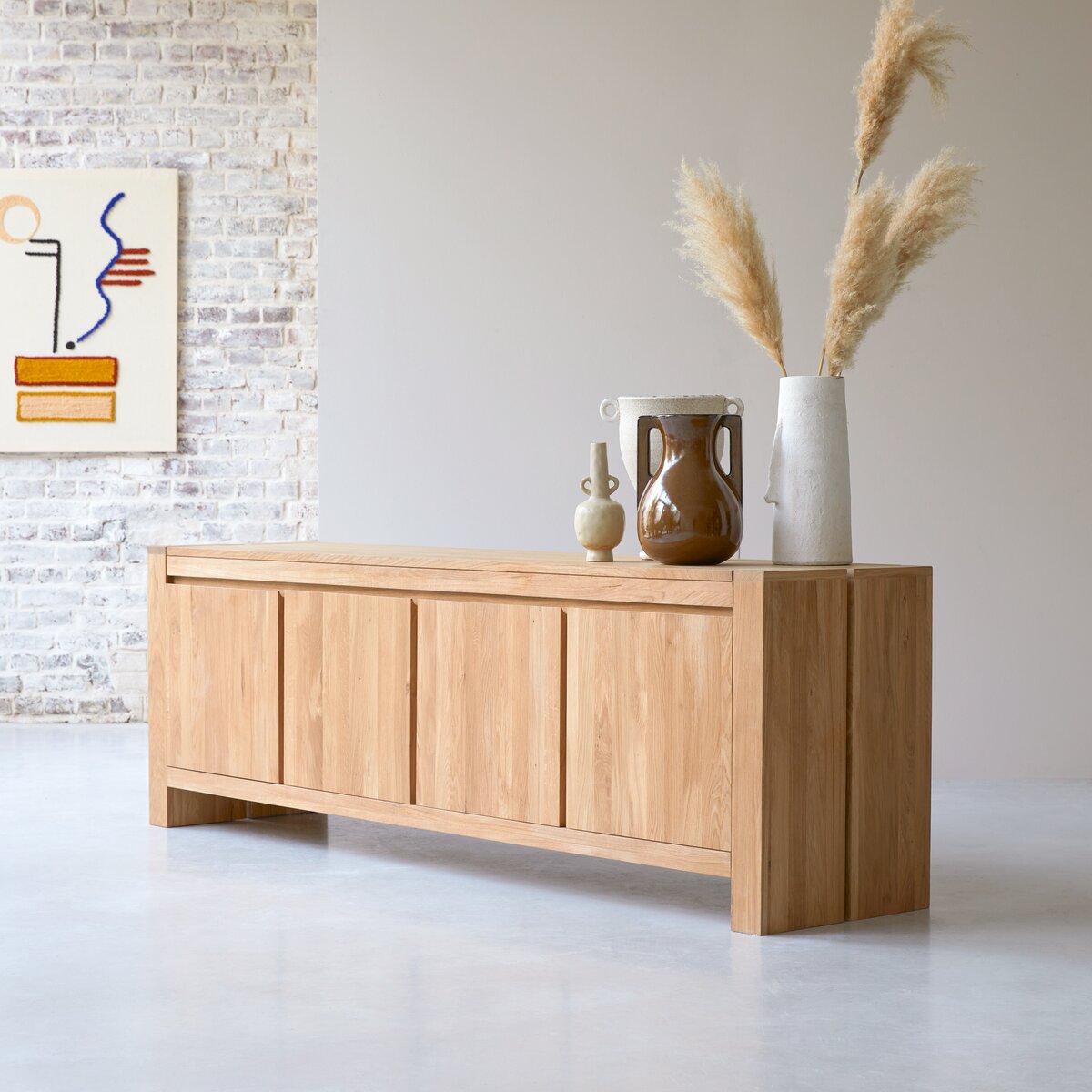 Aparador en madera de roble 145 cm - Muebles de almacenamiento para el  comedor - Tikamoon, aparador alto 