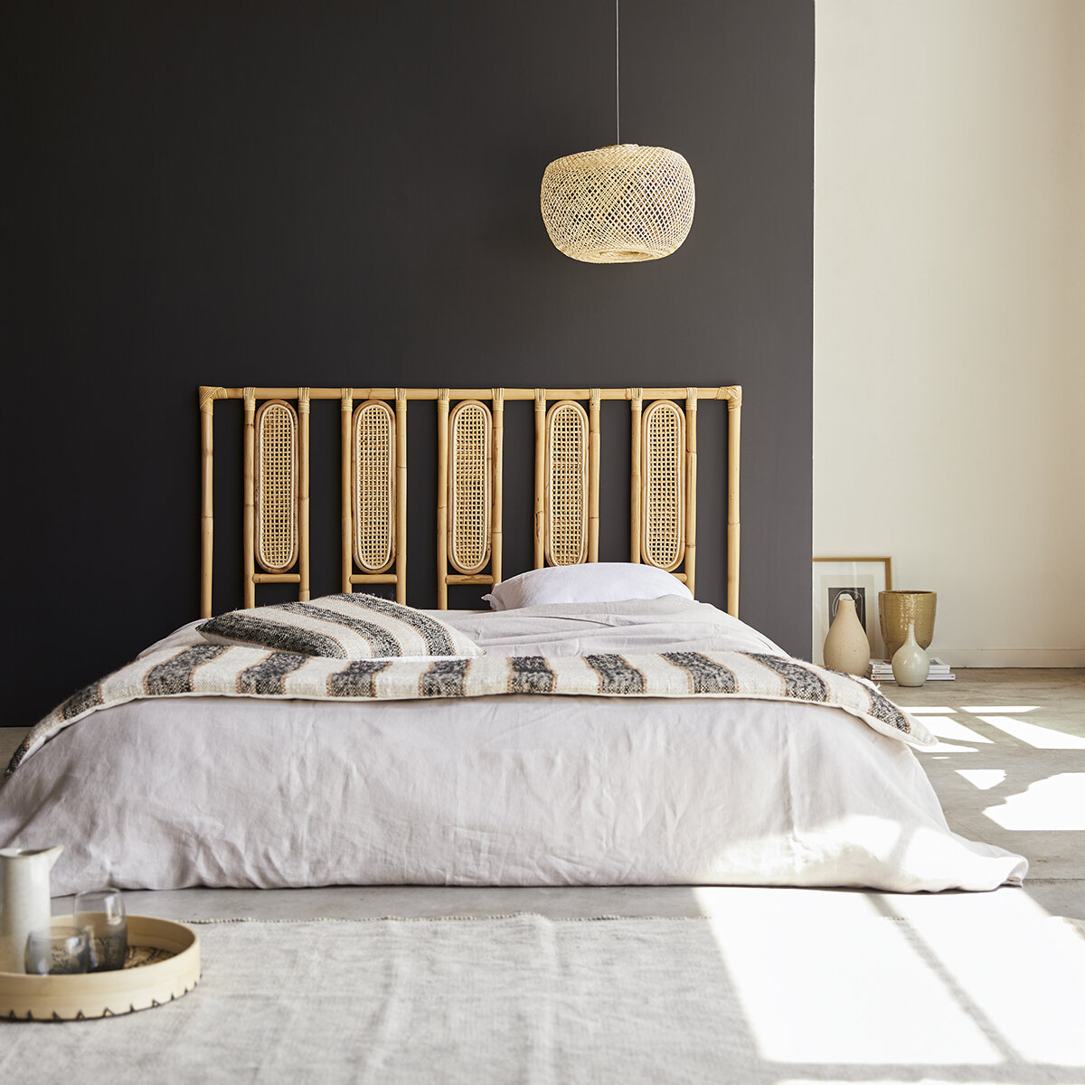 Paulette - Testiera letto in rattan incannicciato 160 cm Paulette - Testiera letto in rattan incannicciato 160 cm