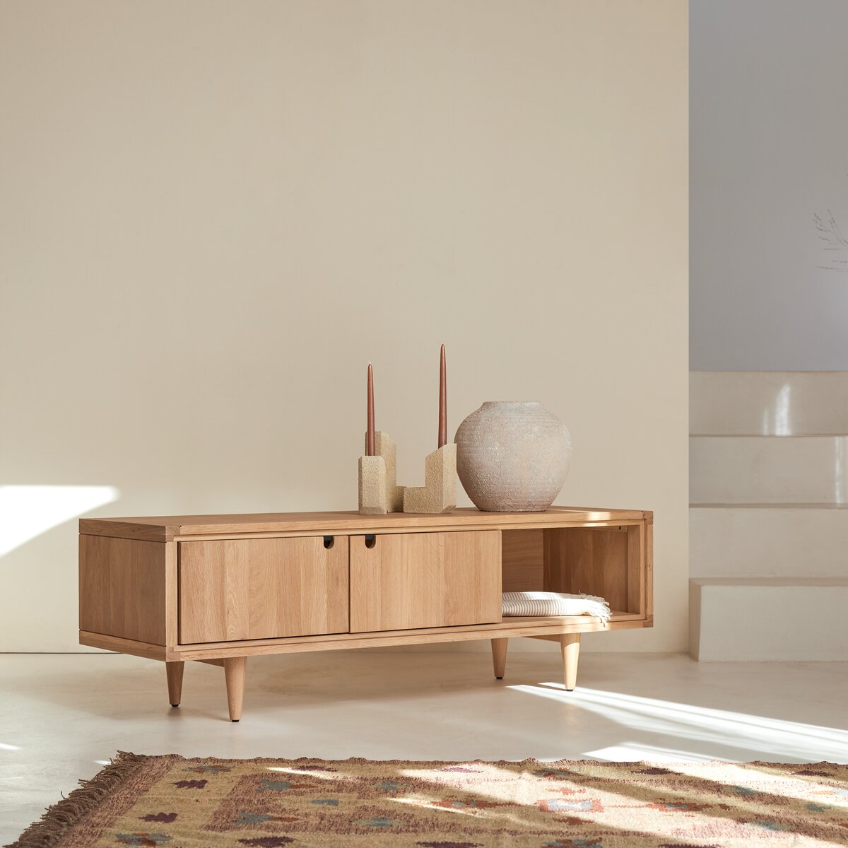 Jonàk - Mueble de TV de roble macizo 140 cm Jonàk - Mueble de TV de roble macizo 140 cm