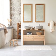 Waschbecken-Unterschrank aus Eiche – Badezimmermöbel – – 60 Tikamoon cm