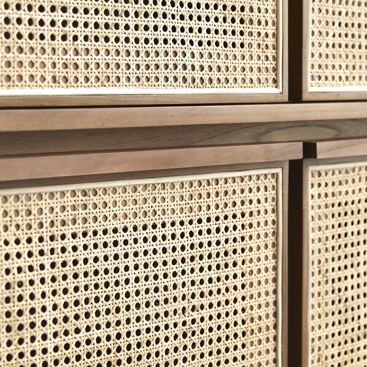 Roots - Armoire en teck massif et cannage Roots - Armoire en teck massif et cannage