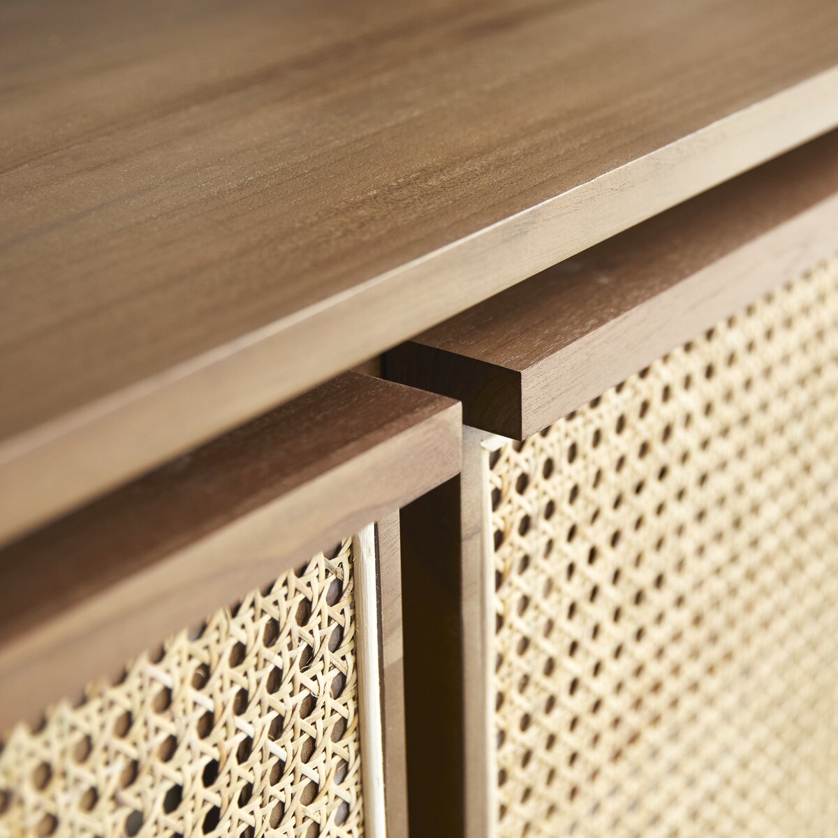 Roots - Credenza in teak massello riciclato e midollino 105 cm Roots - Credenza in teak massello riciclato e midollino 105 cm