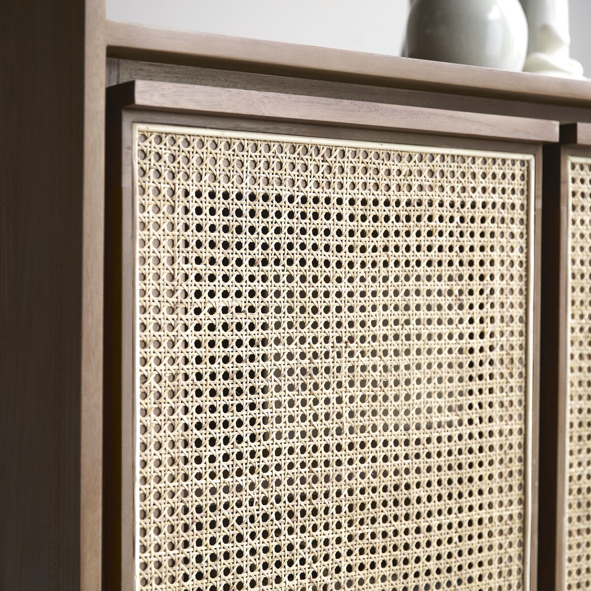 Roots - Credenza in teak massello riciclato e midollino 105 cm Roots - Credenza in teak massello riciclato e midollino 105 cm